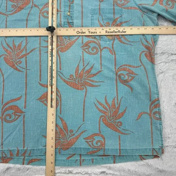 Reyn Spooner Alfred Shaheen Hawaiian Shirt Men's XL Blue Button Short Sleeves - Picture 9 of 10